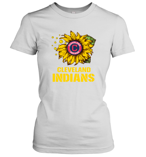 Cleveland Indians Sunflower MLB Baseball Women's T-Shirt