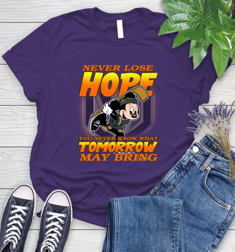 Vegas Golden Knights NHL Hockey ootball Mickey Disney Never Lose Hope Women's T-Shirt 4