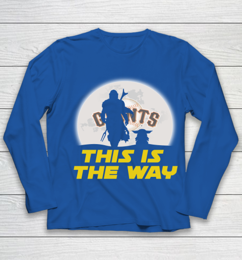 San Francisco Giants MLB Baseball Star Wars Yoda And Mandalorian This Is The Way Youth Long Sleeve 7