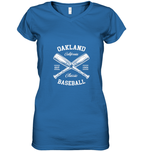 w5i9 oakland baseball classic vintage california retro fans gift women v neck t shirt 39 front royal