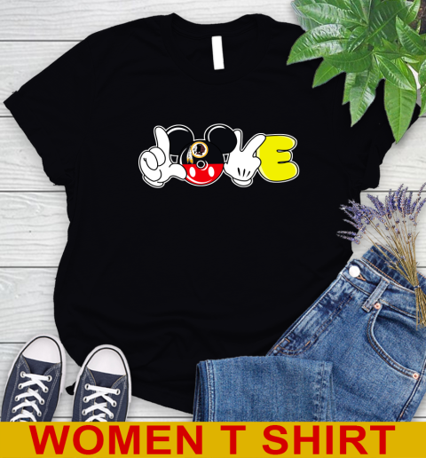 Washington Redskins NFL Football Love Mickey Disney Sports (1) Women's T-Shirt 2