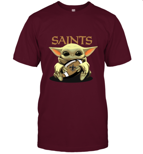 Baby Yoda Loves The New Orleans Saints Star Wars NFL Unisex Jersey Tee