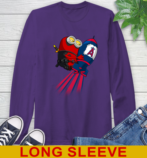 MLB Baseball Los Angeles Angels Deadpool Minion Marvel Shirt Long Sleeve T-Shirt 5