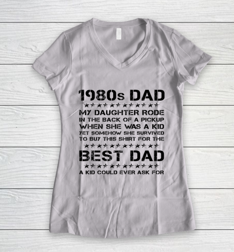 Funny Girl Dad 1980s Dad And Daughter Father's Day Women's V-Neck T-Shirt