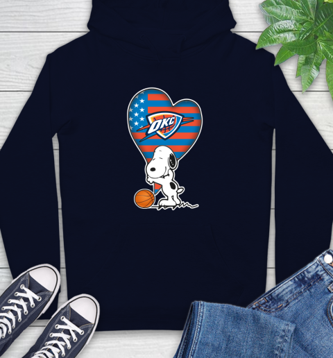 Oklahoma City Thunder NBA Basketball The Peanuts Movie Adorable Snoopy Hoodie 4