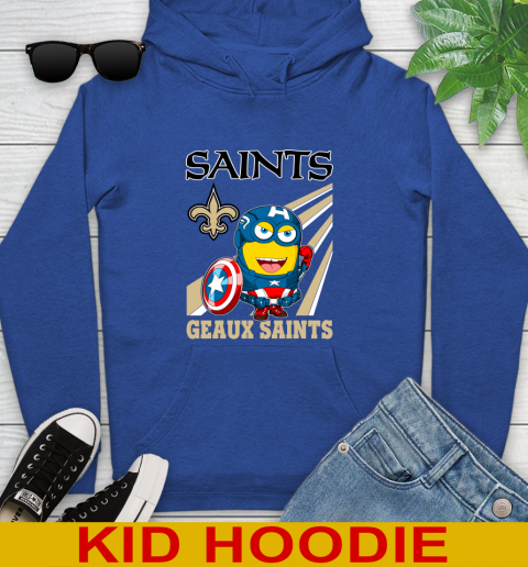 NFL Football New Orleans Saints Captain America Marvel Avengers Minion Shirt Youth Hoodie 10