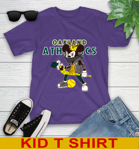 Oakland Athletics MLB Baseball Mickey Peace Sign Sports Youth T-Shirt 4