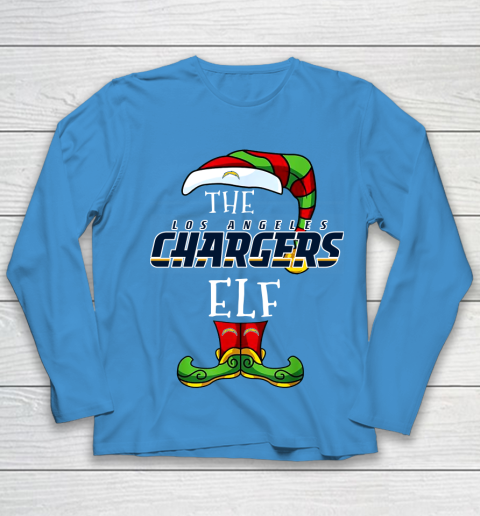 Los Angeles Chargers Christmas ELF Funny NFL Youth Long Sleeve 5