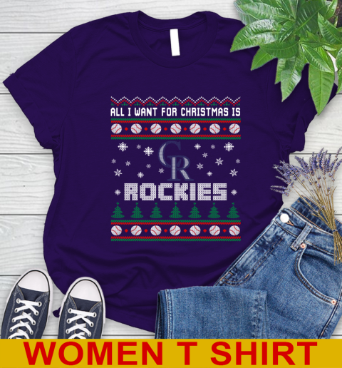 MLB All I Want For Christmas Is Colorado Rockies Baseball Sports 88