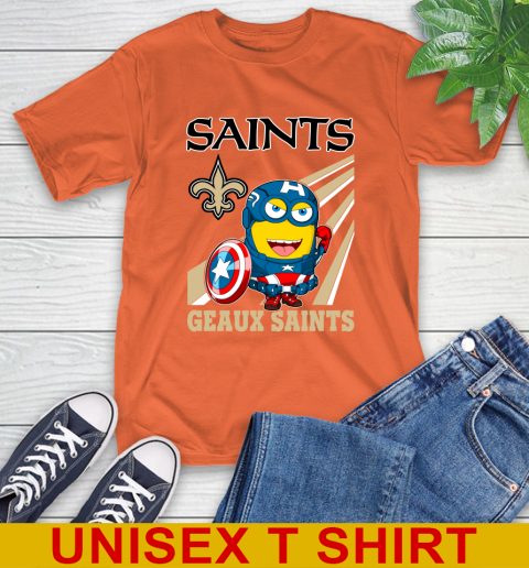 NFL Football New Orleans Saints Captain America Marvel Avengers Minion Shirt T-Shirt 4