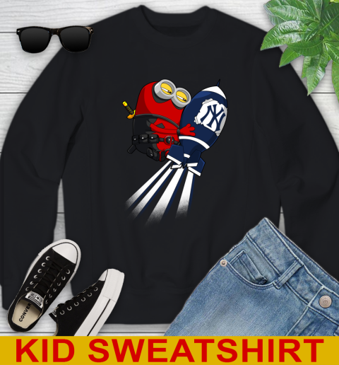 MLB Baseball New York Yankees Deadpool Minion Marvel Shirt Youth Sweatshirt