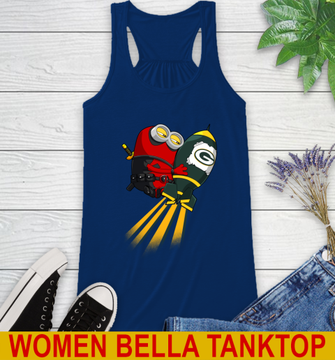 NFL Football Green Bay Packers Deadpool Minion Marvel Shirt Racerback Tank 7