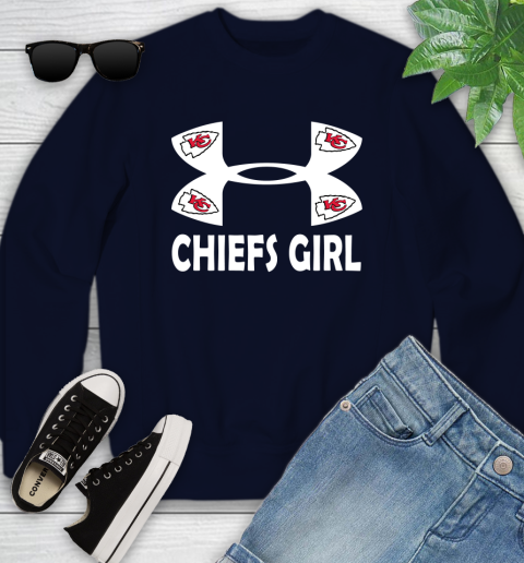 NFL Kansas City Chiefs Girl Under Armour Football Sports Youth Sweatshirt 2
