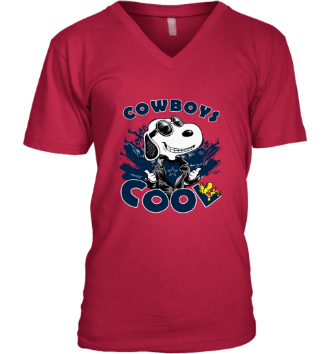j8l3 dallas cowboys snoopy joe cool were awesome shirt v neck unisex 8 front cherry red