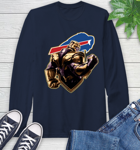 NFL Thanos Avengers Endgame Football Sports Buffalo Bills Long Sleeve T-Shirt 4