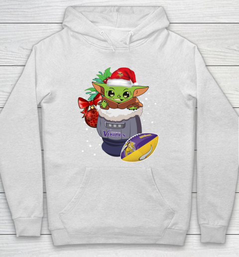 Minnesota Vikings Christmas Baby Yoda Star Wars Funny Happy NFL Hoodie