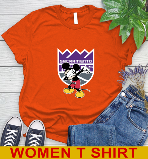 Sacramento Kings NBA Basketball Dabbing Mickey Disney Sports Women's T-Shirt 4