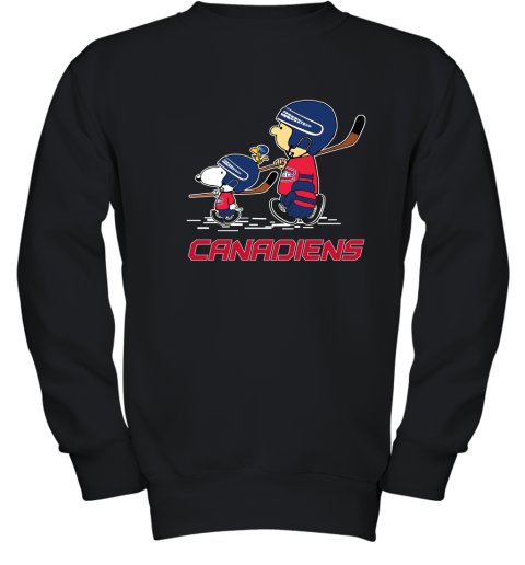 Let's Play Motreal Canadiens Ice Hockey Snoopy NHL Youth Sweatshirt