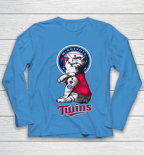MLB Baseball My Cat Loves Minnesota Twins Youth Long Sleeve 5