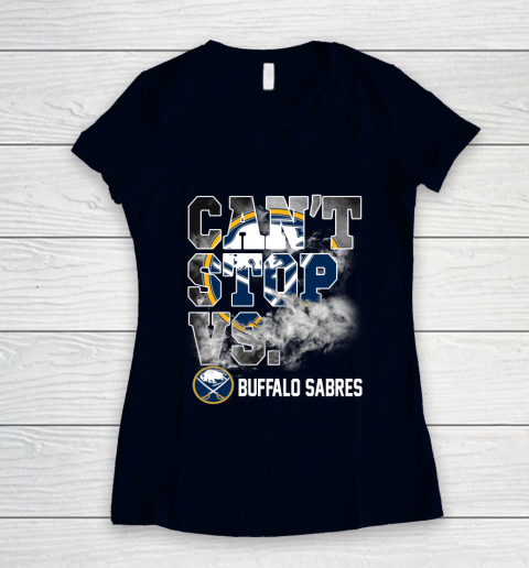 NHL Buffalo Sabres Hockey Can't Stop Vs Women's V-Neck T-Shirt 2