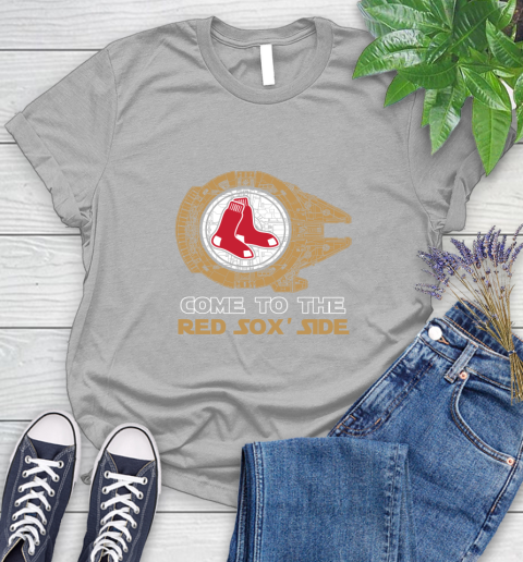 MLB Come To The Boston Red Sox Side Star Wars Baseball Sports Women's T-Shirt 5