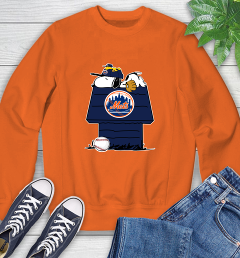 MLB New York Mets Snoopy Woodstock The Peanuts Movie Baseball T Shirt Sweatshirt 4