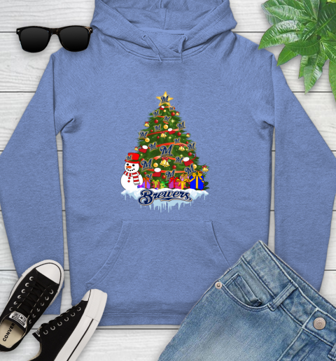 Milwaukee Brewers Merry Christmas MLB Baseball Sports Youth Hoodie 12