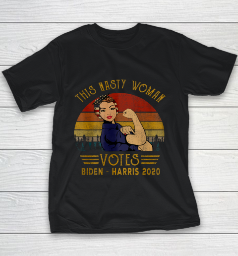 Womens Vintage This Nasty Woman Vote Biden Harris 2020 Anti Trump Youth T-Shirt