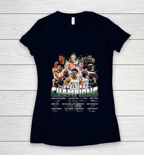 Milwaukee Bucks Championship shirt Milwaukee Basketball Bucks Finals 2021 Women's V-Neck T-Shirt 2