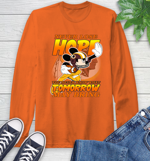Washington Redskins NFL Football Mickey Disney Never Lose Hope Long Sleeve T-Shirt 4