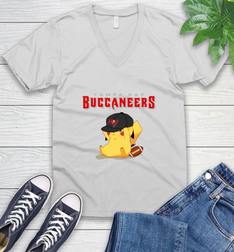 NFL Pikachu Football Tampa Bay Buccaneers V-Neck T-Shirt