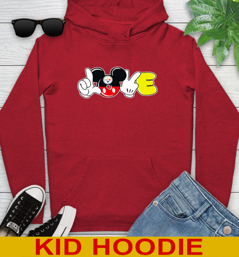 Pittsburgh Steelers NFL Football Love Mickey Disney Sports Youth Hoodie 11