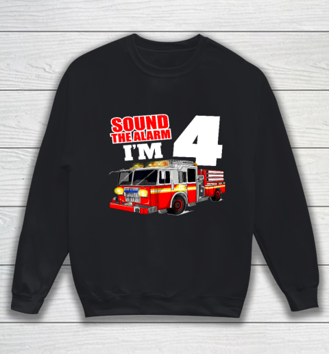 Kids Fire Truck 4th Birthday T Shirt Boy Firefighter 4 Years Old Sweatshirt