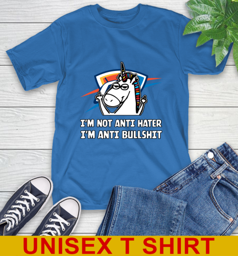 Oklahoma City Thunder NBA Basketball Unicorn I'm Not Anti Hater I'm Anti Bullshit T-Shirt 9