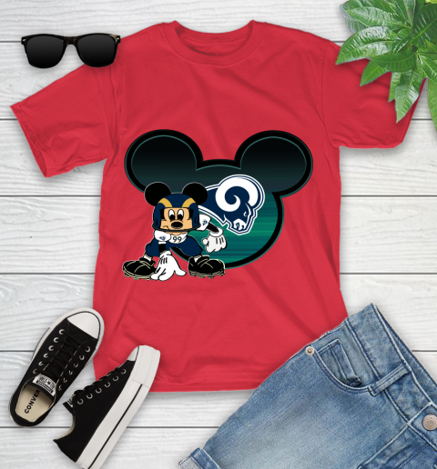 NFL Los Angeles Rams Mickey Mouse Disney Football T Shirt Youth T-Shirt 10