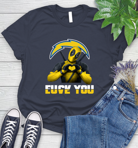 NHL San Diego Chargers Deadpool Love You Fuck You Football Sports Women's T-Shirt 14