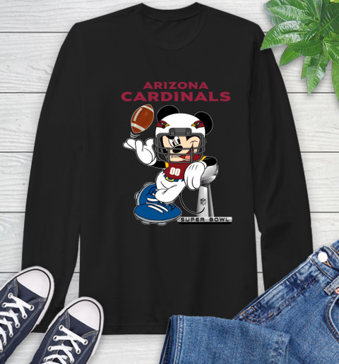 NFL Arizona Cardinals Mickey Mouse Disney Super Bowl Football T Shirt Long Sleeve T-Shirt 2
