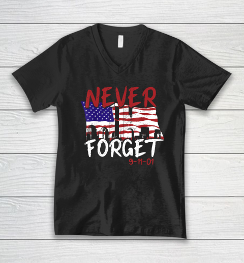Never Forget 9 11 01 V-Neck T-Shirt
