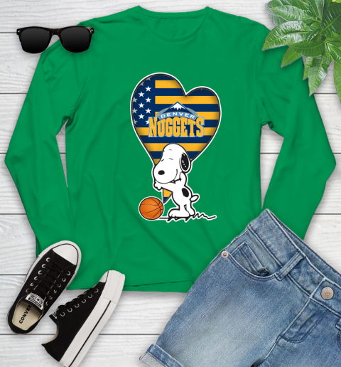 Denver Nuggets NBA Basketball The Peanuts Movie Adorable Snoopy Youth Long Sleeve 6