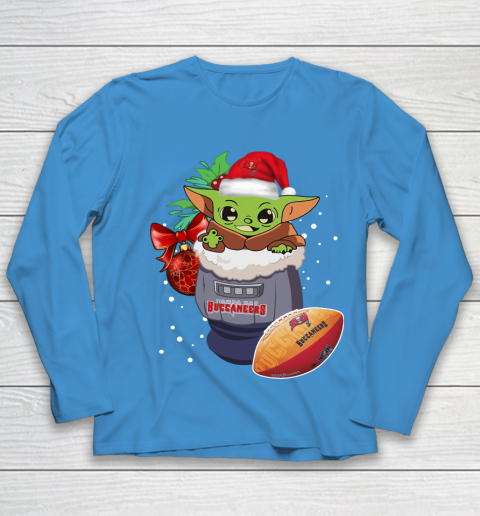 Tampa Bay Buccaneers Christmas Baby Yoda Star Wars Funny Happy NFL Youth Long Sleeve 7