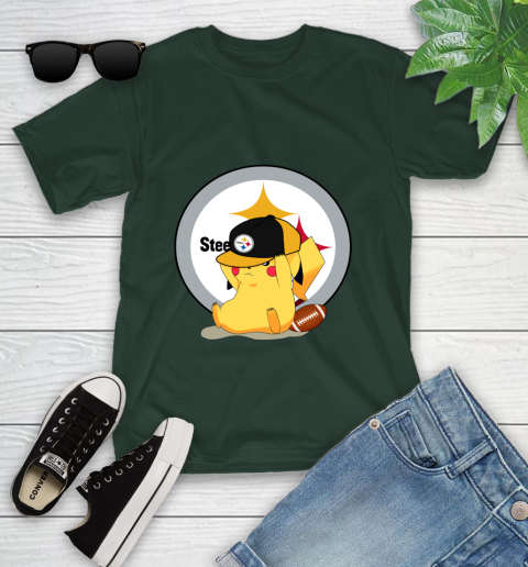 NFL Pikachu Football Sports Pittsburgh Steelers Youth T-Shirt 5