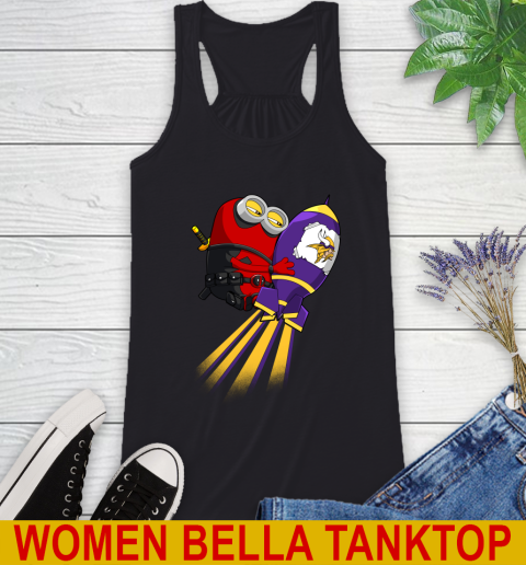 NFL Football Minnesota Vikings Deadpool Minion Marvel Shirt Racerback Tank NFL Football Minnesota Vikings Deadpool Minion Marvel Shirt Racerback Tank