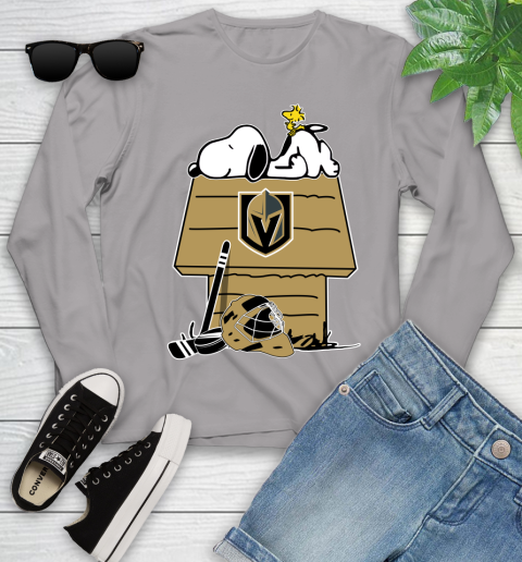 Vegas Golden Knights NHL Hockey Snoopy Woodstock The Peanuts Movie Youth Long Sleeve 5