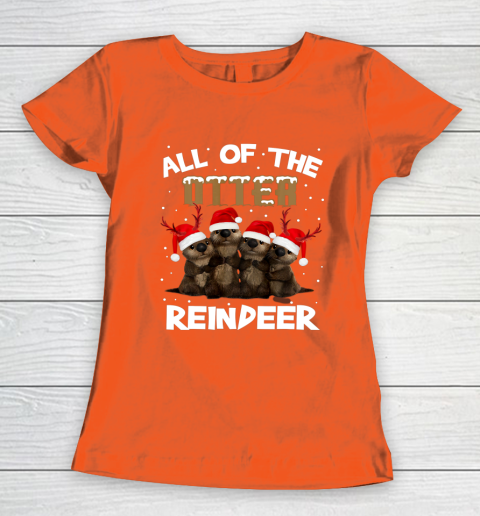 All Of Otter Reindeer Christmas Pajamas Tshirt Xmas Women's T-Shirt 3