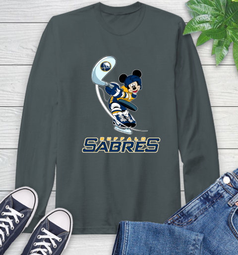 NHL Hockey Buffalo Sabres Cheerful Mickey Mouse Shirt Long Sleeve T-Shirt - Image 8