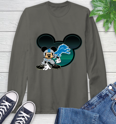 NFL Detroit Lions Mickey Mouse Disney Football T Shirt Long Sleeve T-Shirt 8