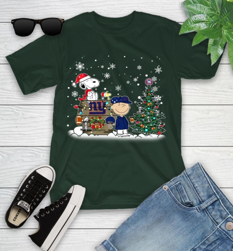 NFL New York Giants Snoopy Charlie Brown Christmas Football Super Bowl Sports Youth T-Shirt 5