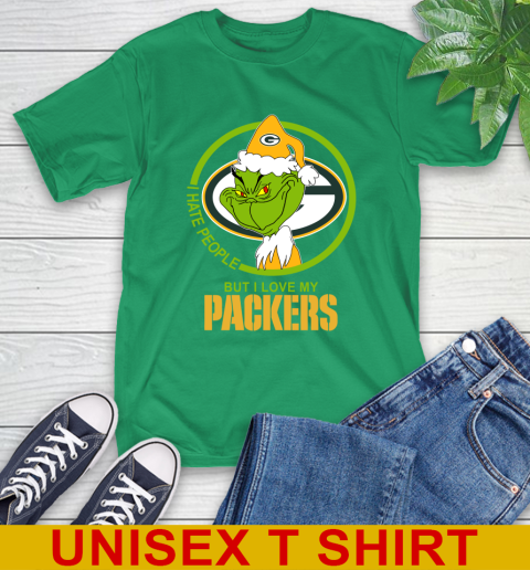 Green Bay Packers NFL Christmas Grinch I Hate People But I Love My Favorite Football Team T-Shirt 7