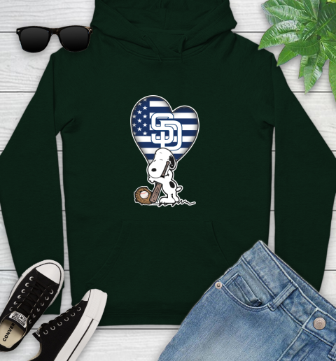 San Diego Padres MLB Baseball The Peanuts Movie Adorable Snoopy Youth Hoodie 13