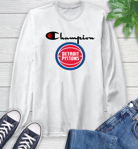 NBA Basketball Detroit Pistons Champion Shirt Long Sleeve T-Shirt